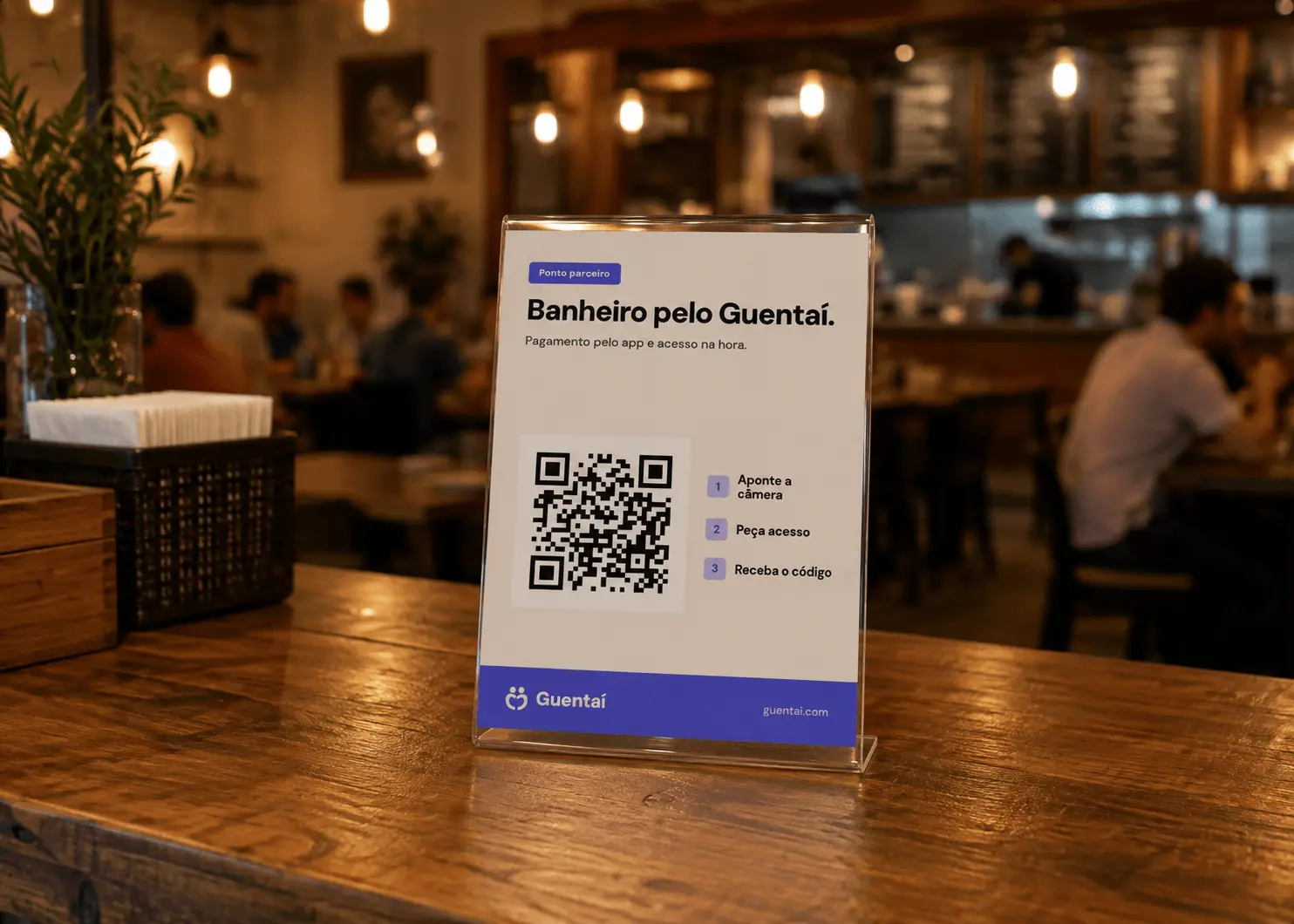 Display do Guentaí no balcão de um restaurante